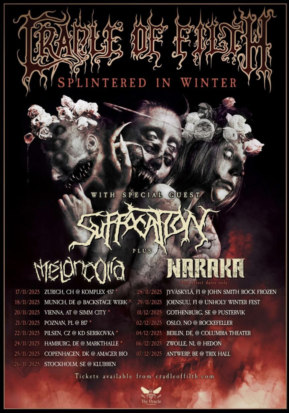 NARAKA + CRADLE OF FILTH + SUFFOCATION